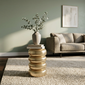 Mesa de Centro Redonda Moderna Impresionante de 20 Pulgadas de Altura, Mueble Decorativo para Sala de Estar - Product Image 5