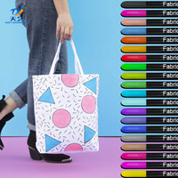 Touchfive — stylos marqueurs en tissu de peinture permanente, Non toxique, marqueurs artistiques de 12 couleurs, avec 2 pochoirs aléatoires pour vêtements