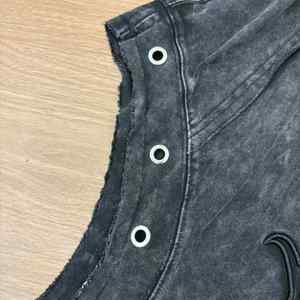 Boxy surdimensionné lavé à l'acide Streetwear éponge française 100% coton capuche vente en gros fabricant personnalisé numérique manches courtes hiver - Product Image 4