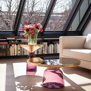 Tavolino Moderno in Vetro con Design Lussuoso e Minimalista, <span class=keywords><strong>Riflessi</strong></span> Colorati per un Soggiorno Instagrammabile - Product Image 4