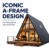 Maison de vacances de luxe moderne en forme de A, mini-maison préfabriquée, cabane en bois, villa modulaire préfabriquée, écologique, Shandong Resort