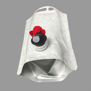 Custom Printing Food Grade Milk White Stand Up <b>Pouch</b> With Vitop Valve With Handle Portable For Water Packaging - Product Image 3