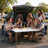 Table de pique-nique pliable en plastique pour le camping en plein air, les mariages et les banquets