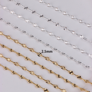 ホットセール 14K金張り 2.5mm スパークルリップチェーン 永久リンクチェーン ネックレスDIY ジュエリー製作パーツ - Product Image 2