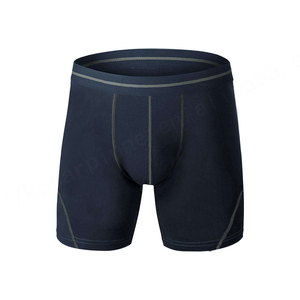 Venta al por mayor de pantalones cortos deportivos de apertura larga para hombres Fabricante 95% algodón 5% spandex Calzoncillos largos de algodón blanco para hombres - Product Image 1