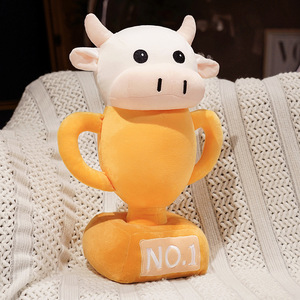 Boneka Sapi Patung Pasir Beludru Kreatif, Mainan Boneka Plush Isi Kapas PP, Bantal Piala Bir untuk Pria Wanita, Hadiah Lucu - Product Image 4