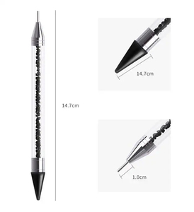 Stylo de sculpture d'ongles en silicone double embout, pinceau de peinture à points, crayon à cire pour strass, ensemble d'outils d'art de manucure en cristal, vente en gros - Product Image 4