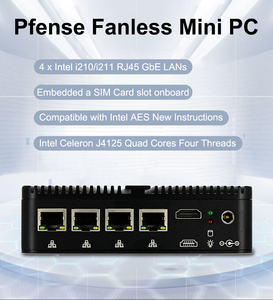 4Lans 2.5G Không Quạt Mini PC Intel Celeron J4125 HD RS232 COM Win10 Linux Intel UHD Đồ Họa 600 Công Nghiệp Tường Lửa Router PC - Product Image 2