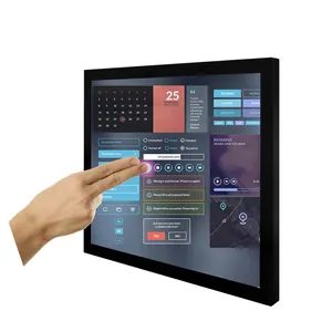 Quadro de metal sólido de 17 ", tela touch screen de pc incorporado em estoque