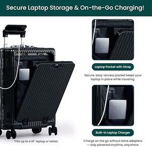 Travel Carry-On Luggage PC Hard Shell Aluminium Frame Spinner <b>Wheels</b> Lightweight Durable <b>Suitcase</b> - Product Image 2