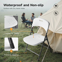 Chaise pliante en résine HDPE blanche pour événements, location commerciale, jardin, extérieur, réception, fête, mariage