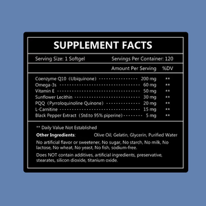 Factory Customization COQ10 Plus PQQ L-Carnitine Supplement Boost Energy Support Heart Health Softgels - Product Image 4