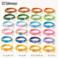 Collier élastique pour chat, réglable, extensible, à libération rapide, anti-évasion, en polyester doux, sans dommages pour les poils, pour chats, chatons, petits chiens