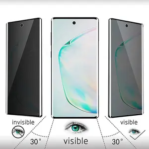 विरोधी विस्फोट 3D घुमावदार सुरक्षात्मक गोपनीयता विरोधी झलक टेम्पर्ड ग्लास मोबाइल फोन के स्क्रीन रक्षक सैमसंग नोट के लिए 20 अल्ट्रा
