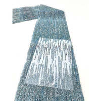 Violet luxe brodé Tulle perle Sequin dentelle tissu robe de soirée de mariée avec strass et strass dentelle de mariée