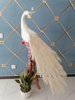 Nouvelle plume blanche imitée de paon en queue, décorations de mariage, accessoires de performance sur scène, échantillons de décoration de nouvelle pièce, paon blanc
