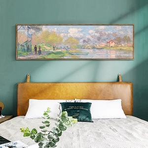 Dipinto da Comodino in Stile Monet, Decorazione Minimalista Impressionista per Soggiorno, Quadro Ispirato a Van Gogh con Cornice - Product Image 1