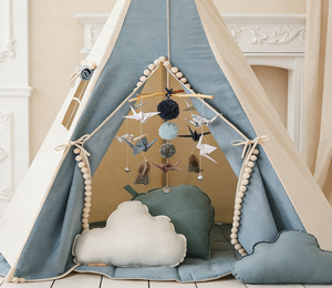 Nouvelle tente <span class=keywords><strong>tipi</strong></span> indienne à 5 poteaux en toile de coton pour intérieur, <span class=keywords><strong>tapis</strong></span> de <span class=keywords><strong>sol</strong></span> rembourré antidérapant, tente de jeu sportive géante pour bébés et enfants - Product Image 2