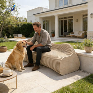 Muebles Modulares Hechos a Mano de Madera Sólida, Sofá Curvo de 2 Plazas, Moderno, para Exteriores, para Centros Comerciales, Entradas, Supermercados, Hogares, Bares, Hospitales - Product Image 6