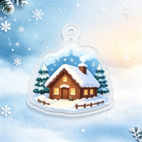 Vente en gros usine – Nouveaux ornements de Noël personnalisés en acrylique, motifs animaux de dessin animé et bonhomme de neige, étiquettes suspendues pour promotion