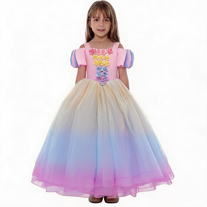 Robe <span class=keywords><strong>de</strong></span> princesse fantaisie <span class=keywords><strong>Raiponce</strong></span> pour enfants, filles, pour Halloween, cosplay, carnaval, fête d'anniversaire, jeu <span class=keywords><strong>de</strong></span> rôle, inspirée du film et <span class=keywords><strong>de</strong></span> la série télévisée Tangled, avec <span class=keywords><strong>couronne</strong></span> - Product Image 1