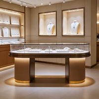 Comptoir et vitrine à bijoux en verre LED avec cadre en aluminium pour bijouterie, magasin de détail, centre commercial