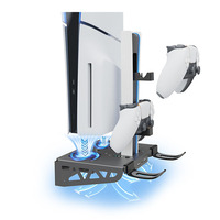 Support de Refroidissement Mural Multifonctionnel MD Métal+ABS Support de Charge pour Manette Support pour Casque pour Console Fine