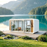 Maison préfabriquée Apple Cabin avec chambre à coucher, chambre d'hôtel capsule préfabriquée, pod de couchage