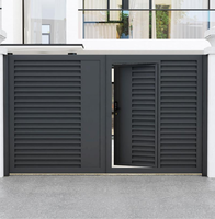 Portail de garage moderne en aluminium sur mesure, thermolaqué, durable, avec portillon piétonnier