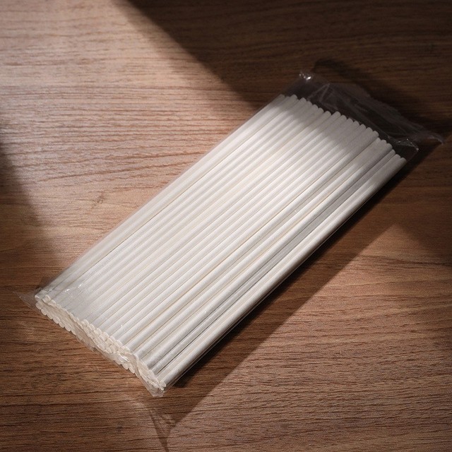 Custom 4mm 200mm White Food Grade Biodegradable Paper Lollipop Sticks