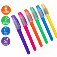 Marqueur surligneur ergonomique à pointe biseautée en feutre, couleurs pastel, avec grip en caoutchouc souple, ensemble de couleurs standard