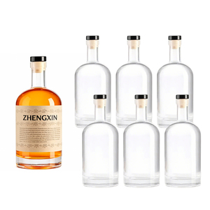 Bouteille de liqueur en verre transparent vide de 750 ml avec étiquetage personnalisé, bouteille de vin de 1 litre avec bouchon pour les marques de vodka, <span class=keywords><strong>gin</strong></span> et jus de <span class=keywords><strong>gingembre</strong></span> - Product Image 4