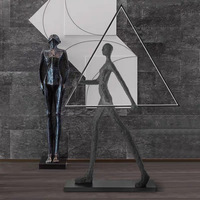Lampe sur pied créative en forme de statue humanoïde, centre de table, ornement d'art abstrait, minimaliste moderne, en résine, LED E27, haute luminosité, pour hôtel