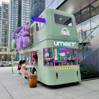Grand bus à deux étages voiture-restaurant zone panoramique camping camping bus bar boisson voiture mobile immobilier
