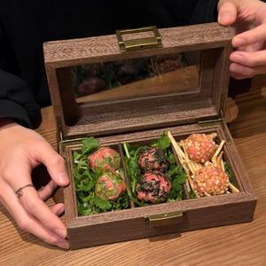 Plateau rectangulaire de bœuf Wagyu avec couvercle pour restaurants de hot pot et de barbecue, idéal pour les fêtes - Product Image 3