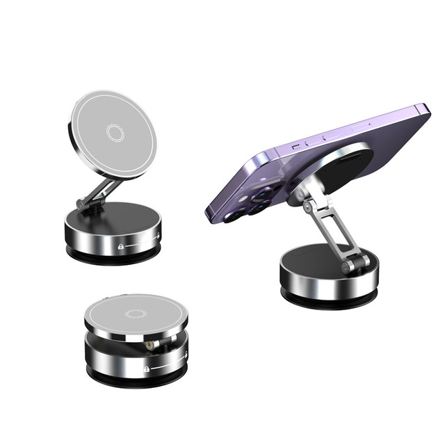 2025 Cell Phone Accessories Vacuum Suction Cup Magnetic Car Phone Holder for Car Magsafe iPhone 16 15 14 13 12 Android