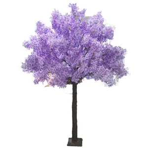 Wholesale Factory Made Real Touch purple Silk Flowers Artificial Cherry Blossom Tree for Wedding Decor