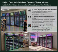Exhibidor de Tabaco Satom de 50m con Control Remoto, Pantalla LCD Publicitaria y Estantes Ajustables