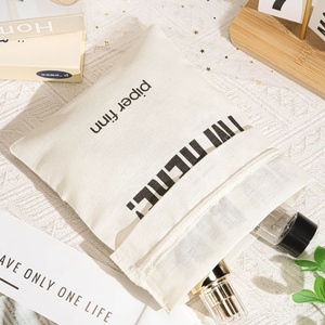 Hot bán tùy chỉnh kích thước Logo Muslin bông dây kéo túi tự nhiên Pouch sử dụng hàng ngày bao bì với thiết kế miễn phí - Product Image 3