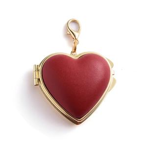 Chinese Factory High Quality Rose Red Decorative Gift Heart Shape Shiny Leather Sublimation <b>Keychain</b> - Product Image 1