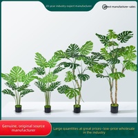 Arbre artificiel Monstera Deliciosa de 160 cm en pot, plante verte d'intérieur, décoration de sol, tronc mature décoratif