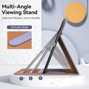 Housse de tablette en cuir Pu antichoc Laudtec étui de support multi-angle avec porte-crayon poche pour carte pour Ipad 9e génération Pbk327 - Product Image 5
