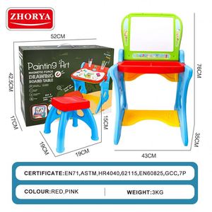 โต๊ะวาดเขียนพลาสติกสำหรับเด็ก Zhorya New Toys 2023 พร้อมเก้าอี้ - Product Image 5
