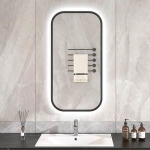Miroir de <span class=keywords><strong>cadre</strong></span> en aluminium rectangulaire moderne luxueux avec lumière LED pour verre de maquillage éclairé intelligent de vanité de salle de bain-pour les hôtels - Product Image 2