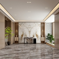 Dalles de porcelaine grand format en pierre frittée de luxe, carreaux de marbre artificiel pour fond de salon