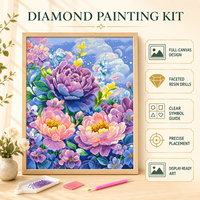 Kit de Peinture Diamant 5D KS Craft Motif Fleur Épanouieuse, Perles Rondes Spéciales, Écologique, Décoration Murale Florale DIY, Cadeau