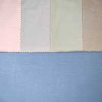 Tissu jersey tricoté slub bleu 250 g/m² extensible dans les 4 sens 92 % bambou 8 % élasthanne haute qualité certifié GRS/OCS confortable et doux