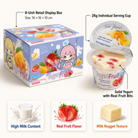 Nouveauté Bonbons Pressés Fourrés aux Fruits Saveur Yaourt 26g Fraise Mangue Canneberge Bonbons en Comprimés Lactés Jouets pour Enfants Cadeau
