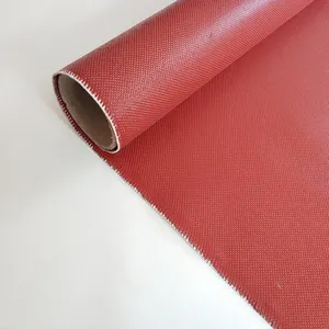 Red 0.25mm Double Side High Temp Textured Silicone Coated Fiberglass Fabric