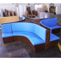 Prix usine velours stand canapé sièges pour restaurant stand velours demi-cercle